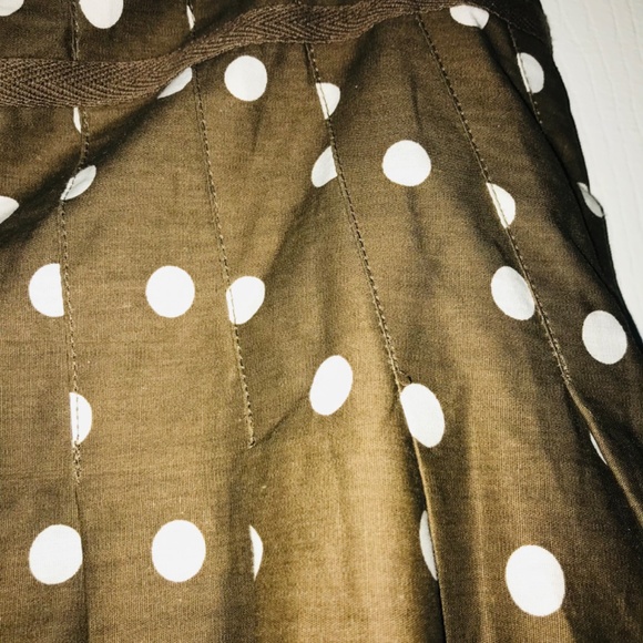 Connection 18 A Line Skirt/Brown and White Polka Dots/Retro/50s/Vintage/Large - Picture 3 of 7